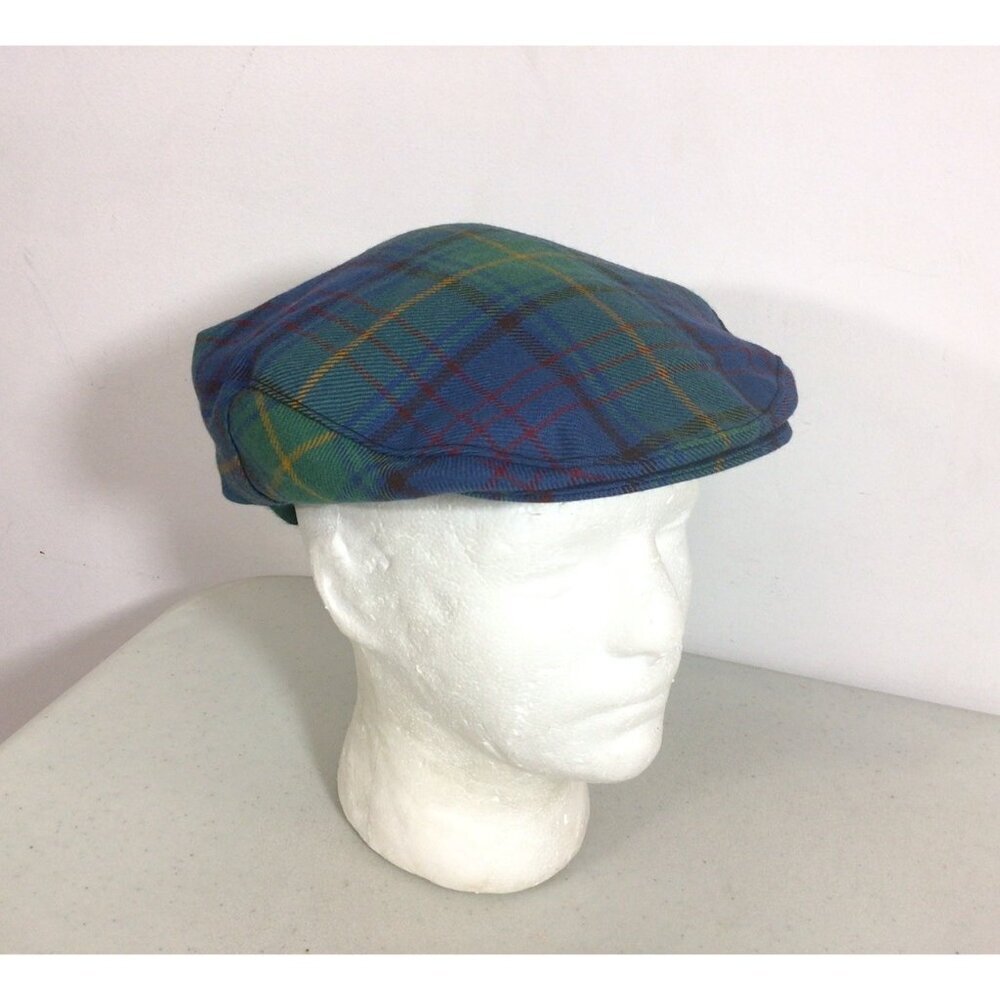 Irish Country Tartans Plaid Wool Cabbie Hat Cap Mens Medium - Picture 2 of 5